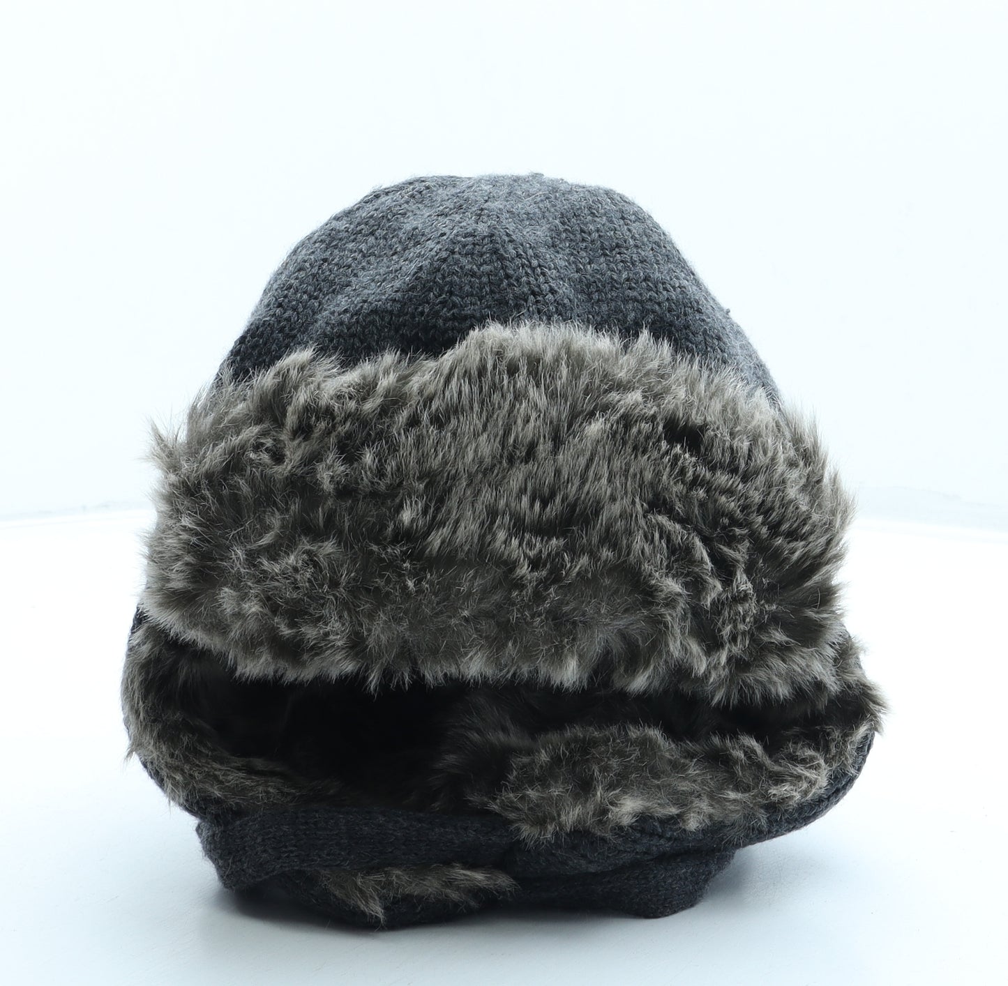 H&M Boys Grey Acrylic Trapper Hat One Size