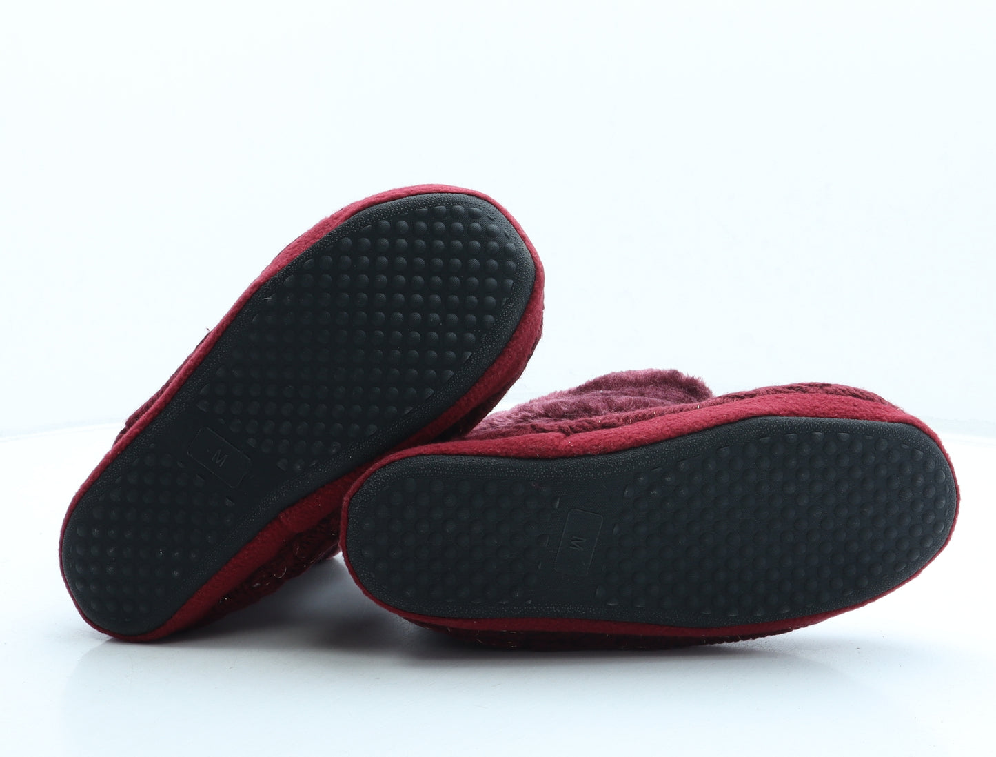 Ajvani Womens Red Acrylic Bootie Slipper UK - Pom Pom