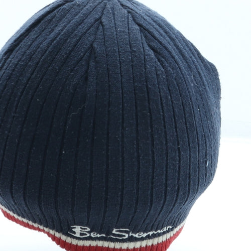 Ben Sherman Mens Blue Acrylic Docker Cap One Size