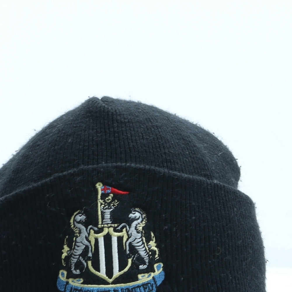 Newcastle United Mens Black Acrylic Beanie One Size
