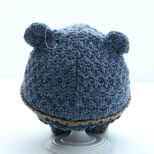 Preworn Boys Blue Acrylic Beanie One Size - Bear