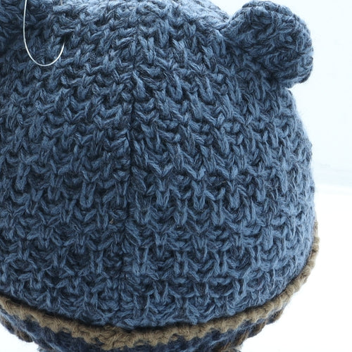 Preworn Boys Blue Acrylic Beanie One Size - Bear