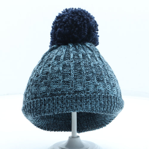 George Boys Blue Acrylic Bobble Hat One Size - Pom Pom