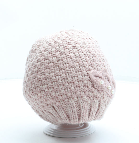 George Womens Pink Acrylic Beanie One Size