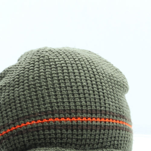 Preworn Mens Green Acrylic Beanie One Size - Peak front