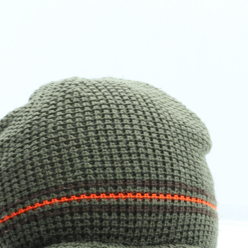 Preworn Mens Green Acrylic Beanie One Size - Peak front