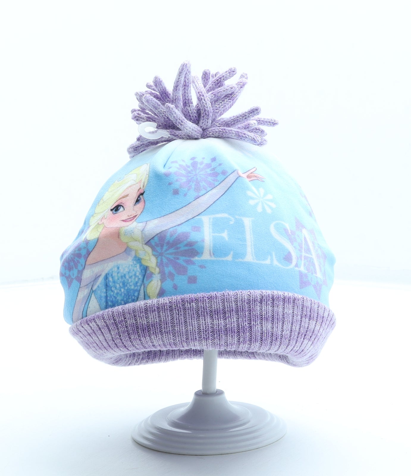 George Girls Purple Acrylic Bobble Hat One Size - Frozen