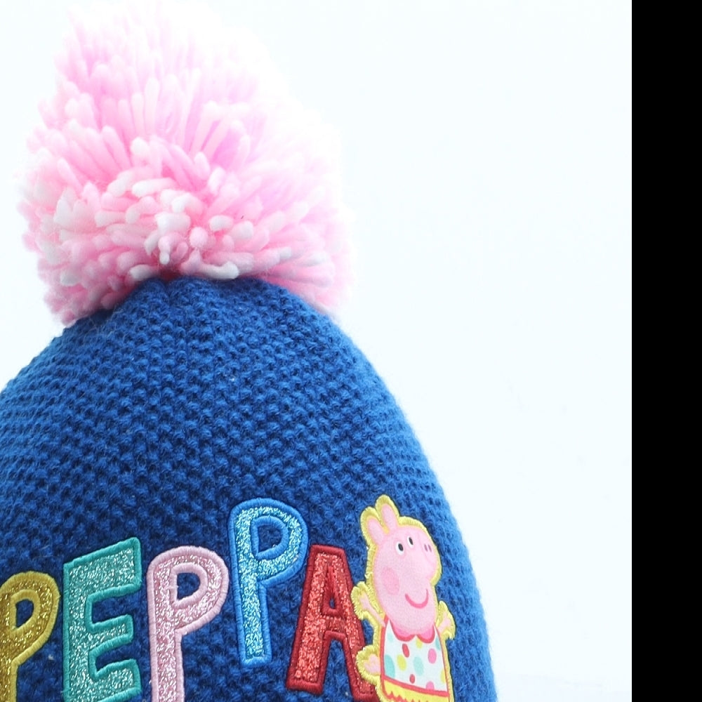 TU Girls Blue Acrylic Bonnet One Size - Peppa Pig