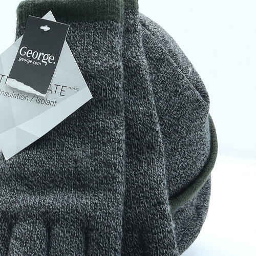 George Mens Grey Acrylic Beanie Size S - Gloves included
