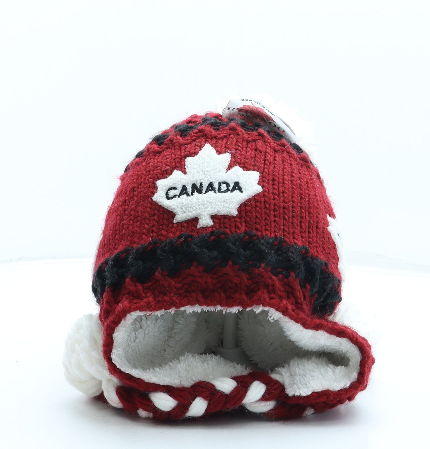 BabaZoo Mens Red Geometric Acrylic Beanie One Size - Canada