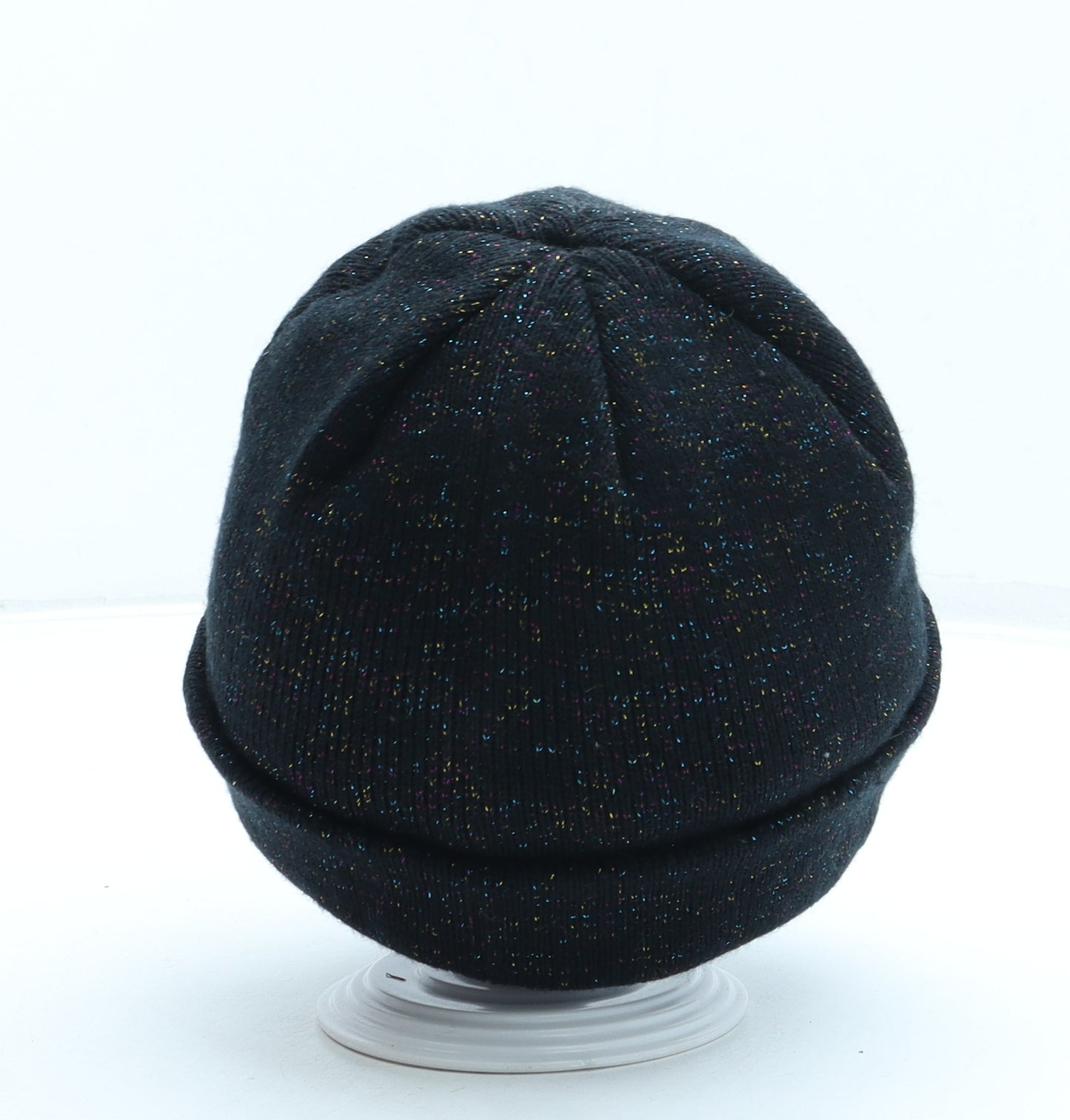 George Girls Black Acrylic Beanie One Size
