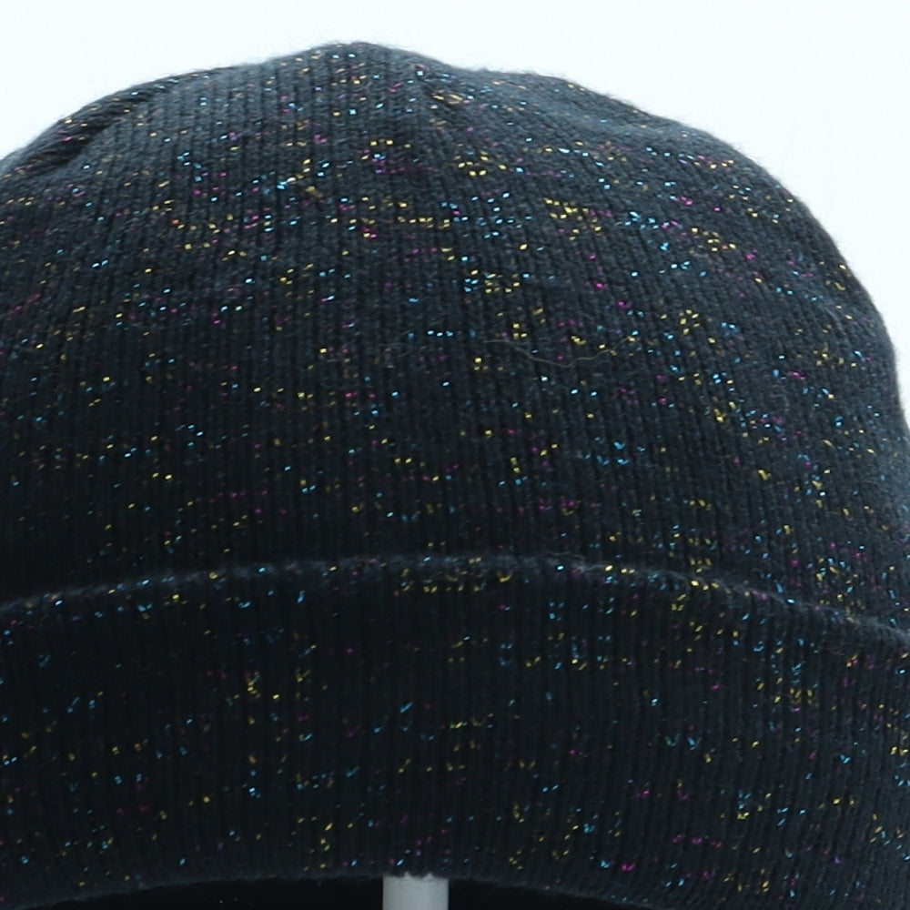 George Girls Black Acrylic Beanie One Size