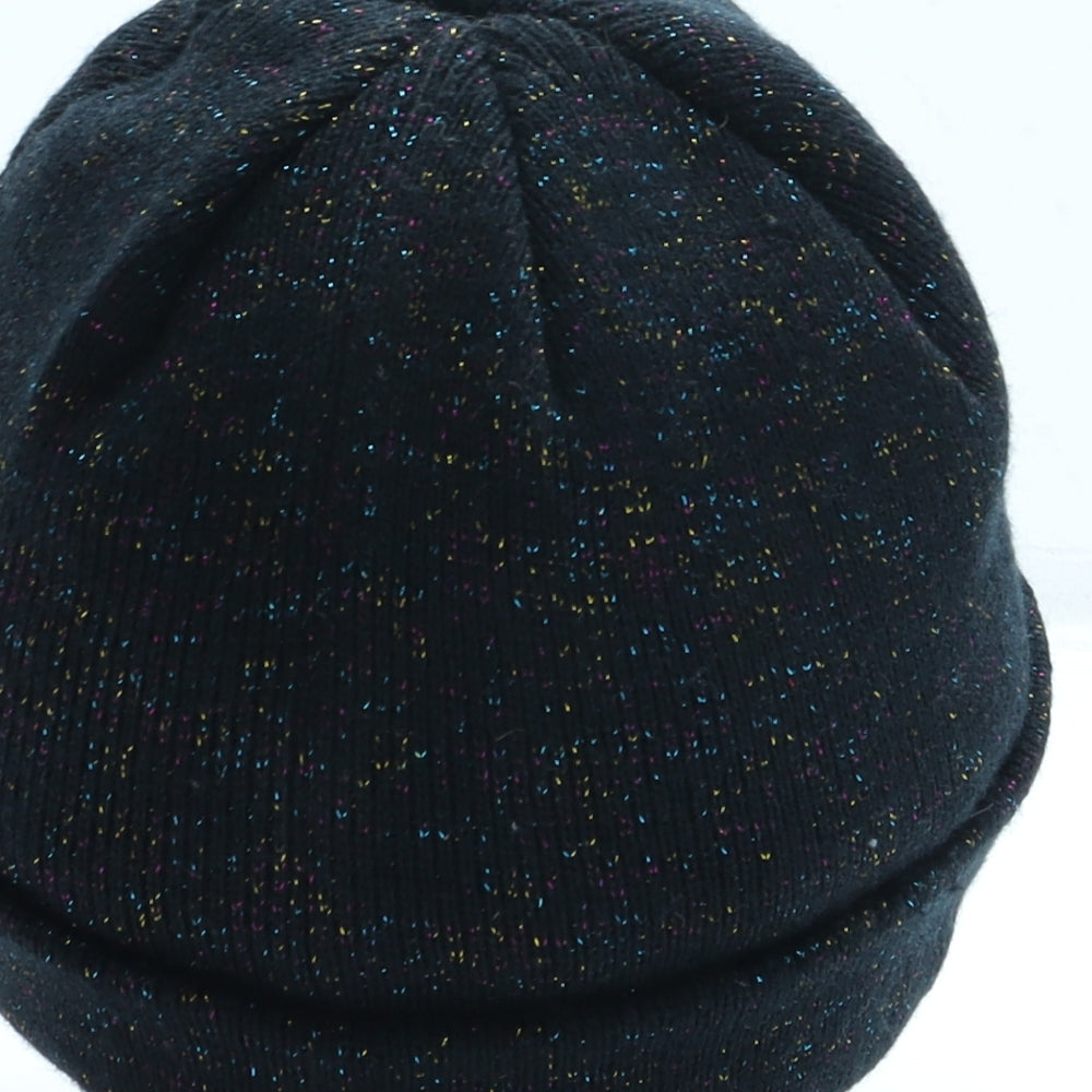 George Girls Black Acrylic Beanie One Size