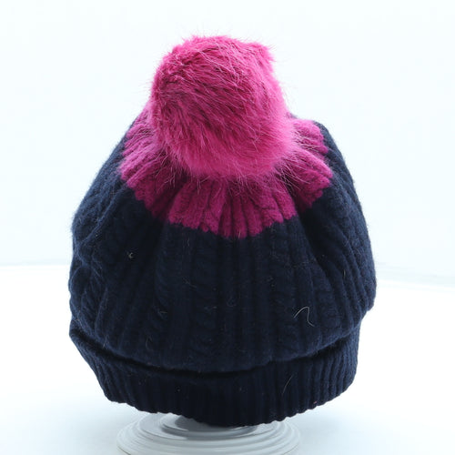 Joules Womens Blue Acrylic Bobble Hat One Size - Pom Pom