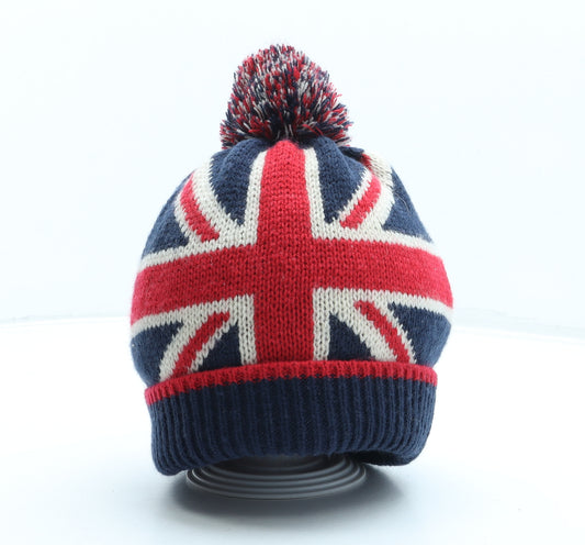 Union Jack Boys Red Acrylic Bobble Hat One Size - Pom Pom