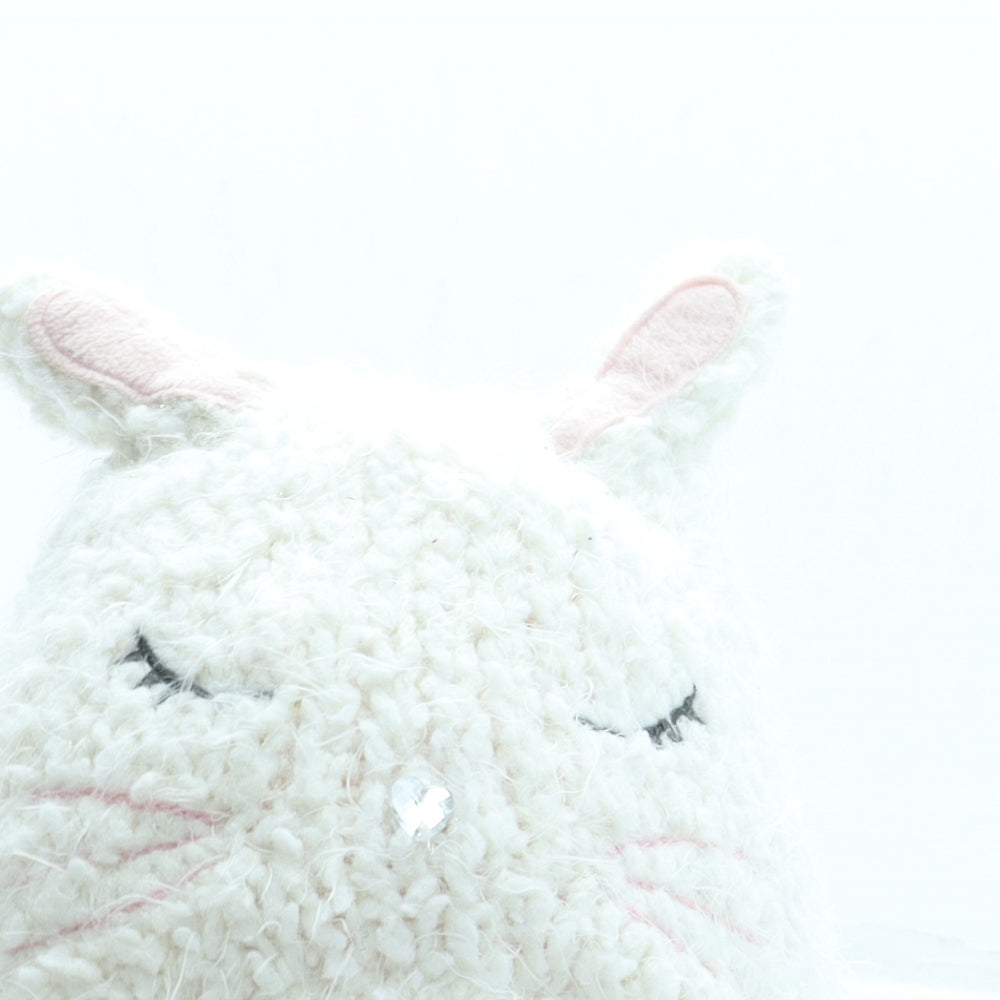 George Girls Ivory Acrylic Beanie One Size - Bunny