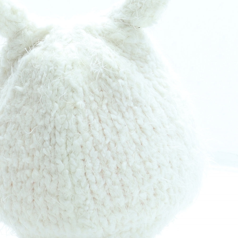 George Girls Ivory Acrylic Beanie One Size - Bunny