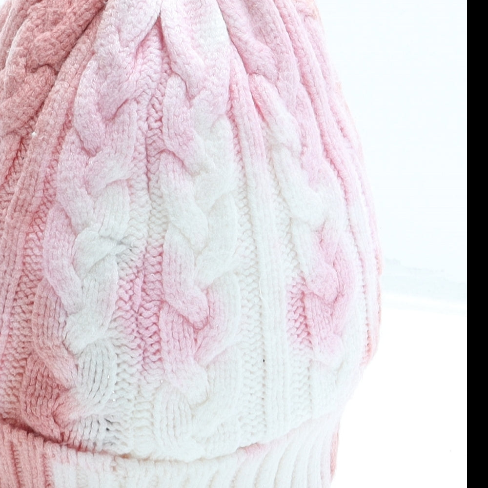 French Connection Womens Pink Acrylic Beanie One Size
