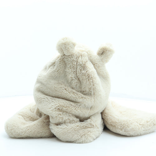 MANTARAY PRODUCTS Girls Beige Polyester Bonnet One Size - Bear Scarf Attached