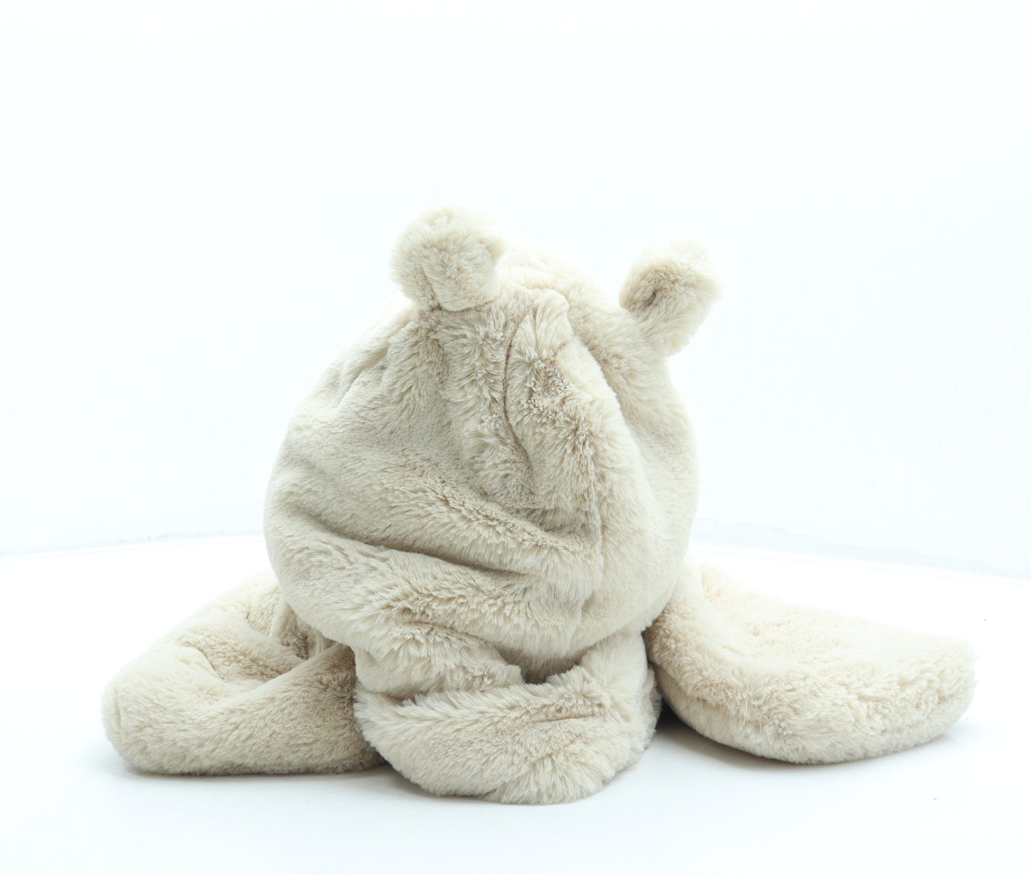 MANTARAY PRODUCTS Girls Beige Polyester Bonnet One Size - Bear Scarf Attached