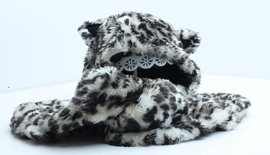 Preworn Womens Multicoloured Animal Print Polyester Bonnet One Size - Leopard print