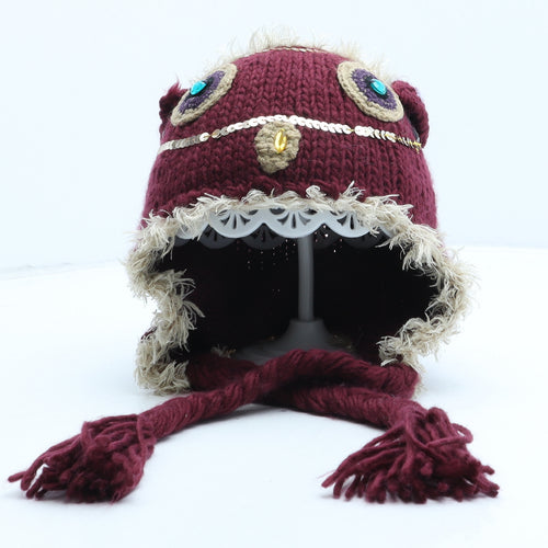 Preworn Womens Purple Polyester Bonnet One Size - Owl