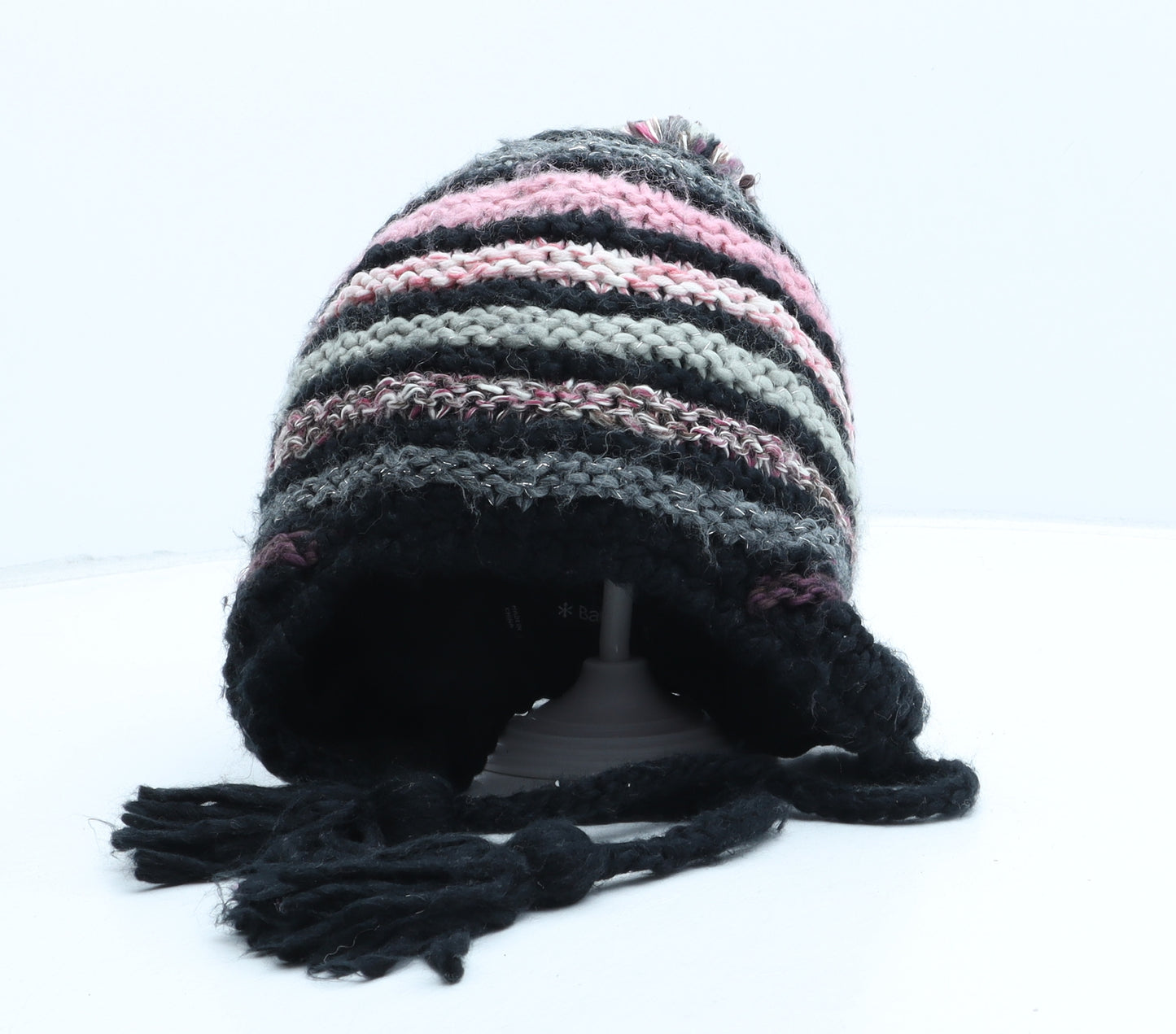 Barts Womens Multicoloured Striped Acrylic Bobble Hat One Size