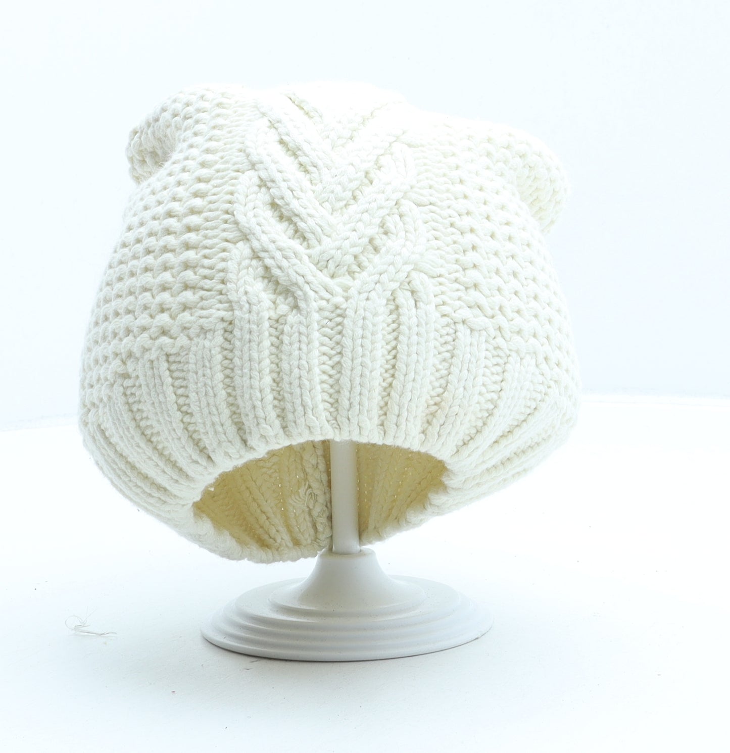 John Lewis Womens Beige Cotton Bobble Hat One Size