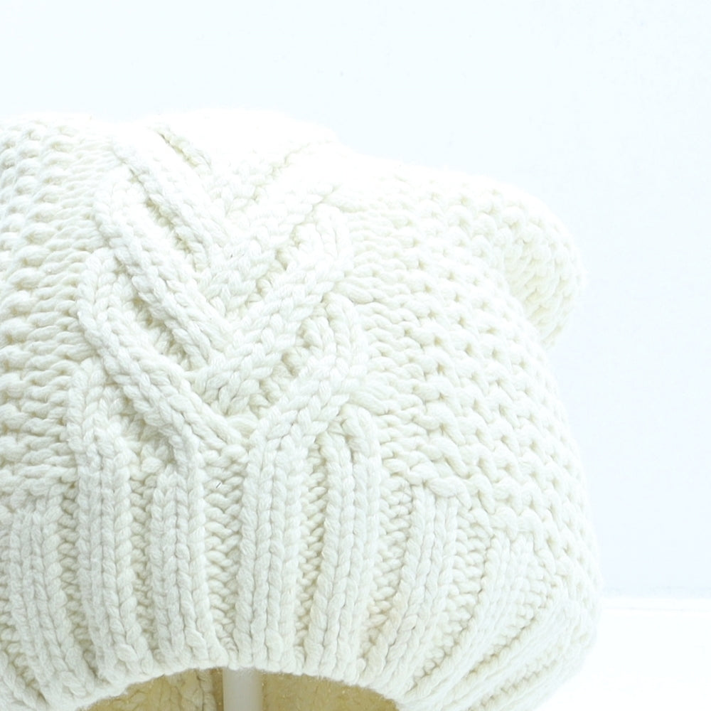 John Lewis Womens Beige Cotton Bobble Hat One Size