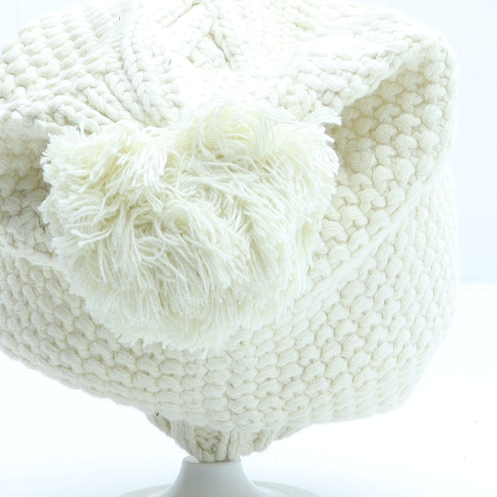 John Lewis Womens Beige Cotton Bobble Hat One Size