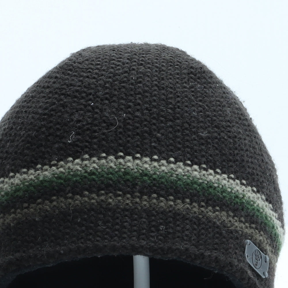 Fat Face Mens Brown Striped Acrylic Beanie One Size