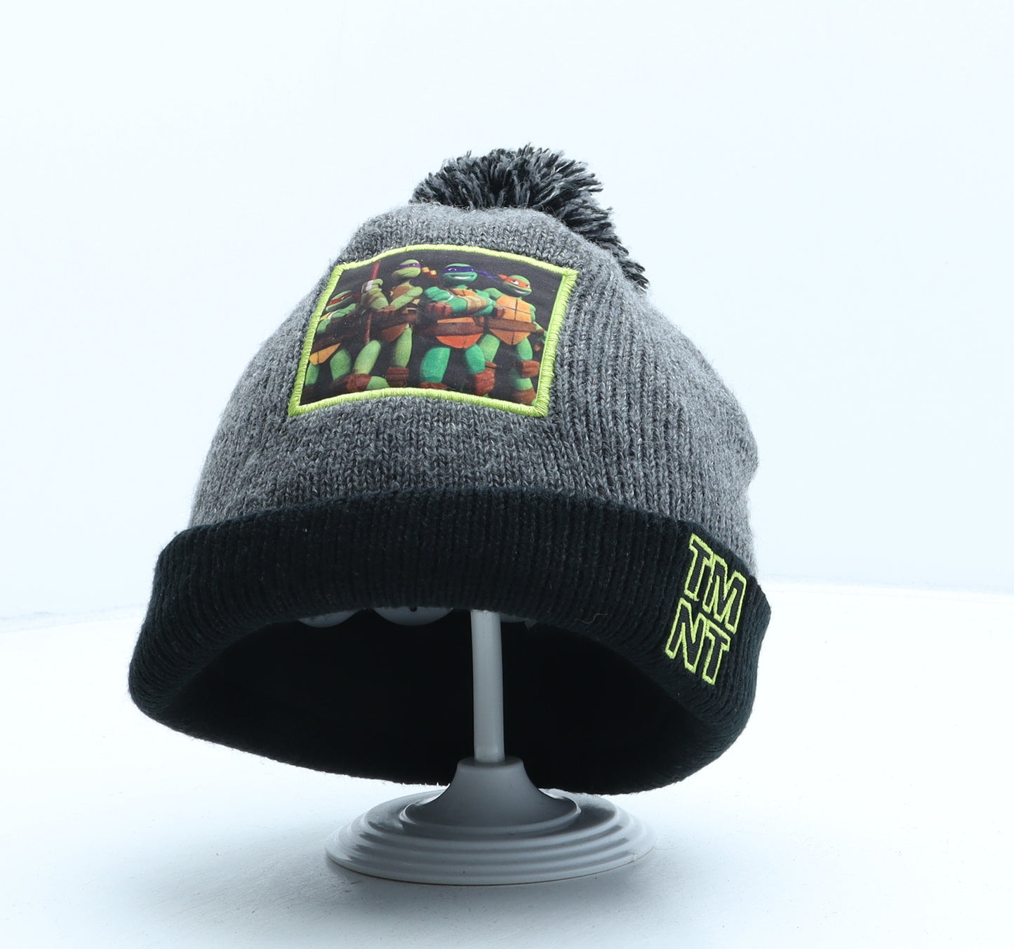 Matalan Boys Grey Acrylic Bobble Hat One Size - Teenage Mutant Ninja Turtles