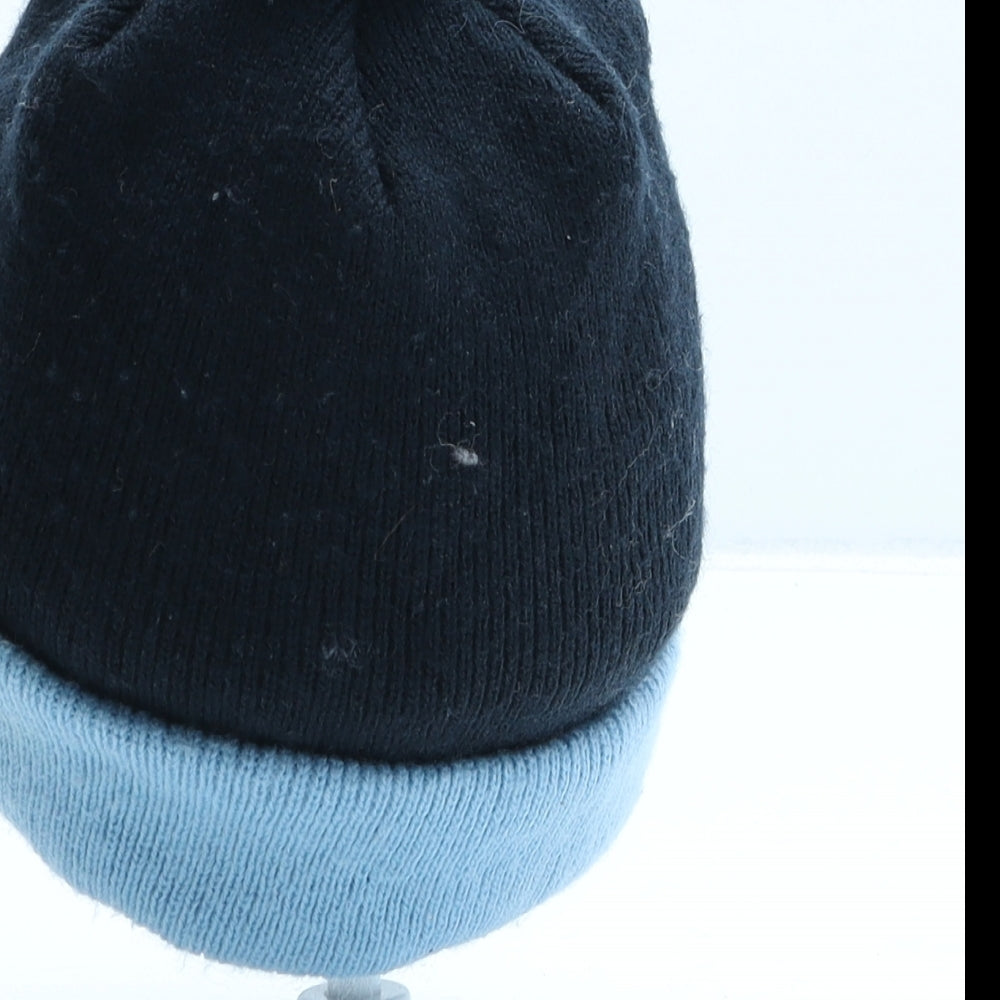 Manchester City FC Boys Blue Acrylic Bobble Hat One Size - Manchester City