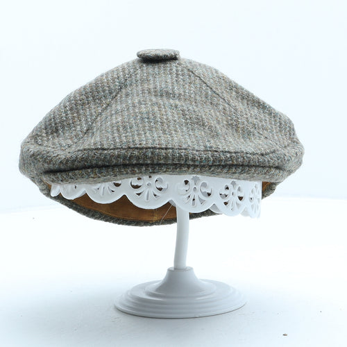 Harris Tweed Mens Green Wool Flat Cap One Size