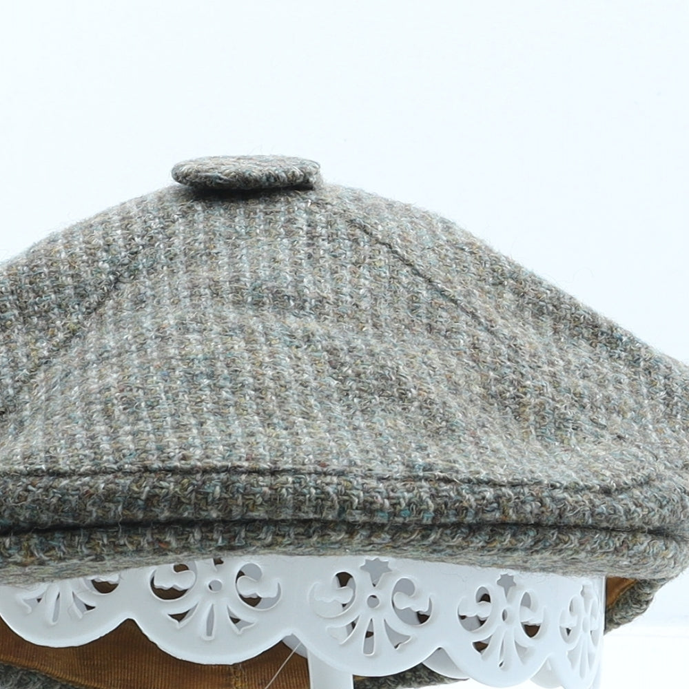 Harris Tweed Mens Green Wool Flat Cap One Size