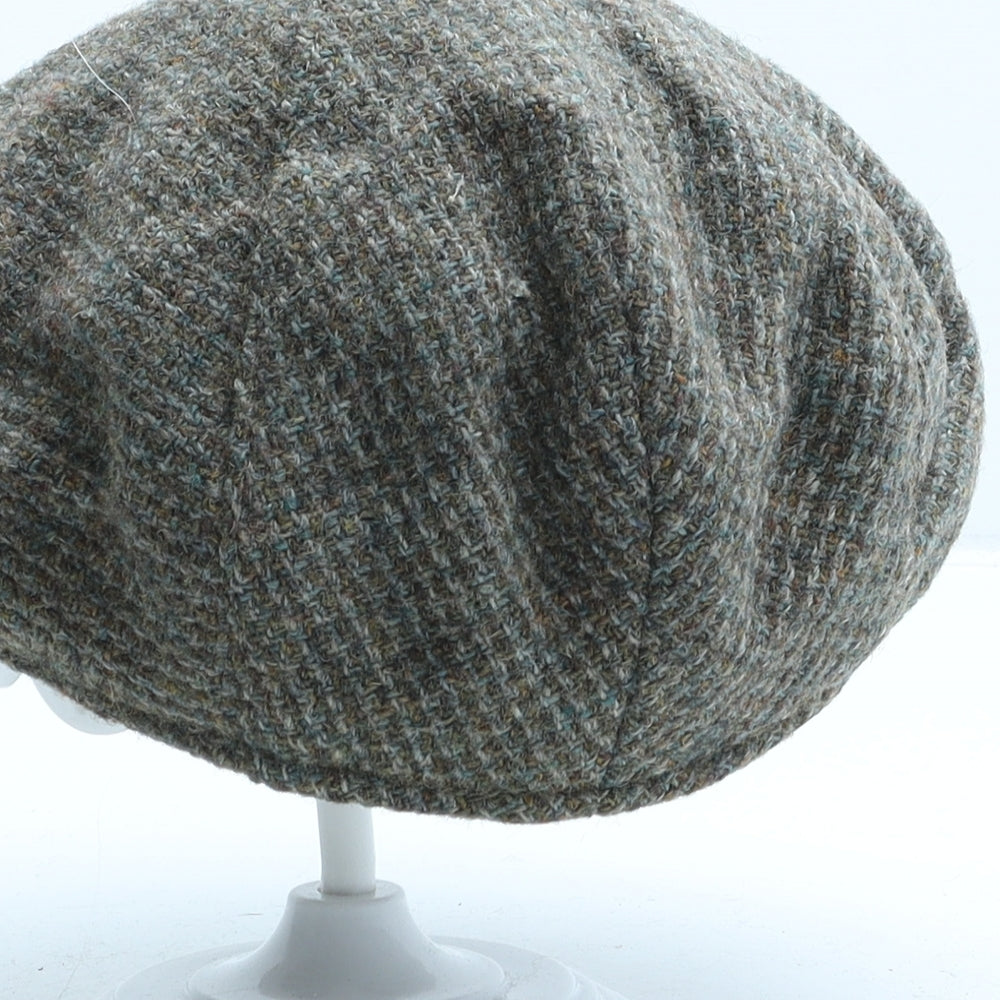 Harris Tweed Mens Green Wool Flat Cap One Size
