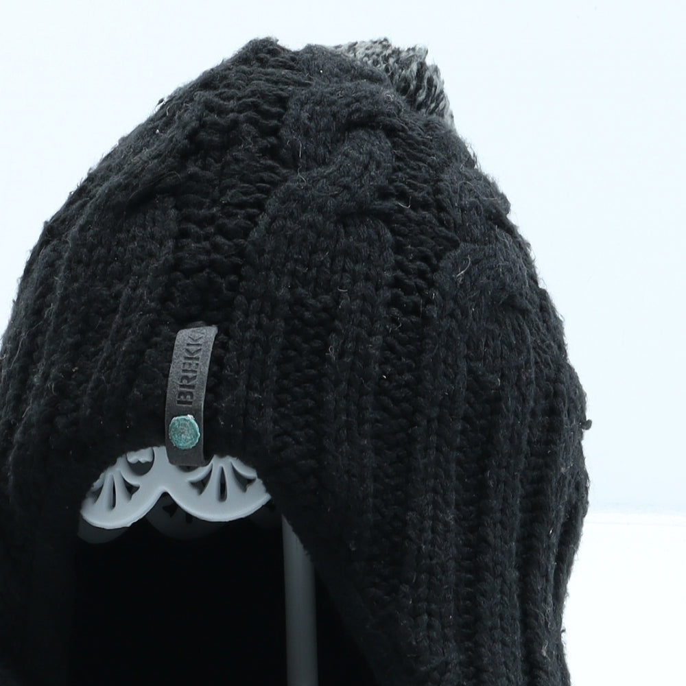 Brekka Mens Black Acrylic Beanie One Size