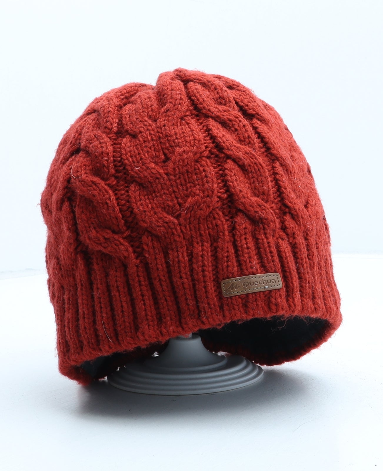 Quechua Womens Red Acrylic Beanie One Size