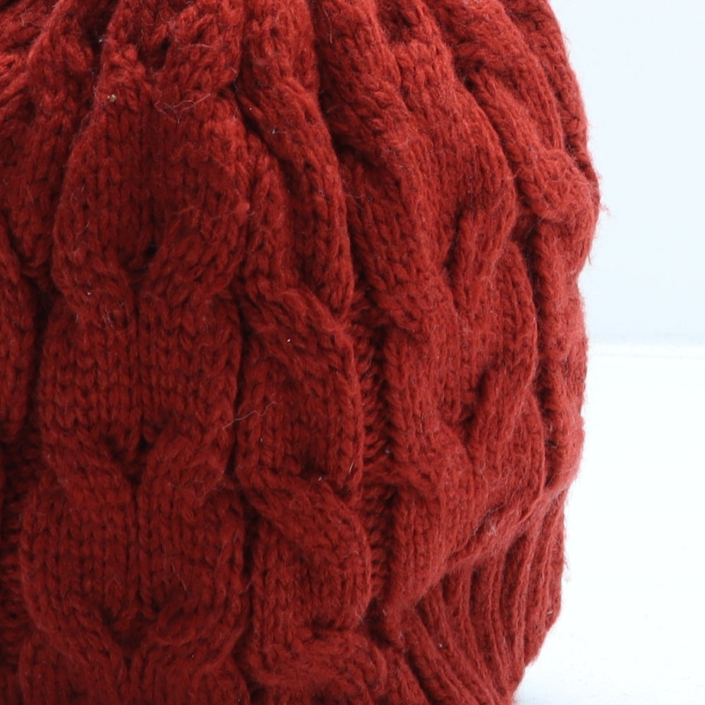 Quechua Womens Red Acrylic Beanie One Size