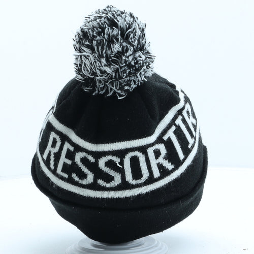 Ressortir Mens Black Acrylic Beanie One Size