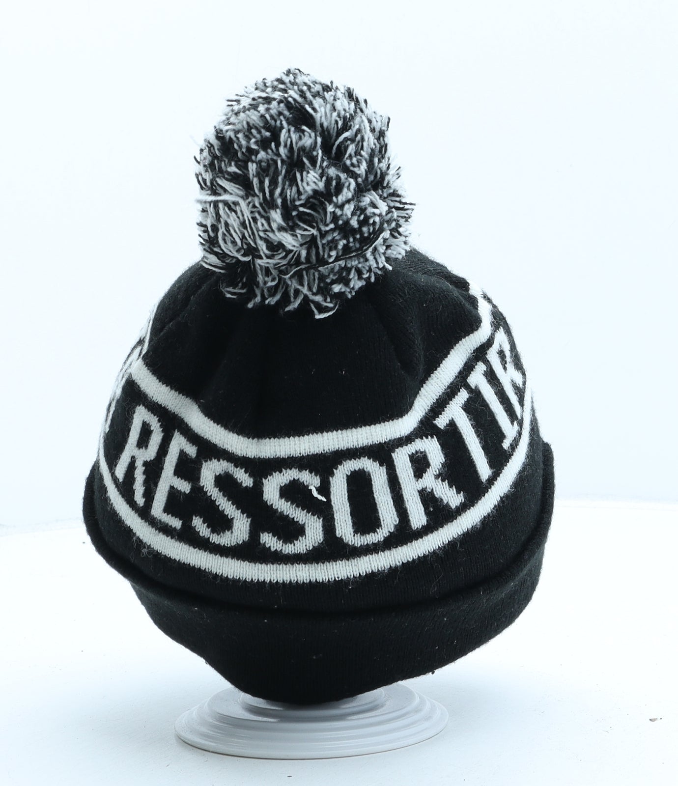 Ressortir Mens Black Acrylic Beanie One Size