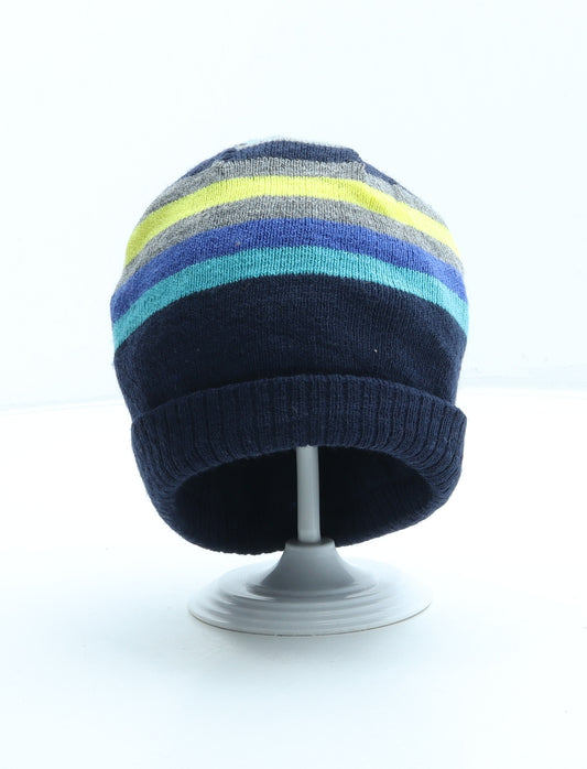 George Boys Multicoloured Striped Acrylic Beanie One Size