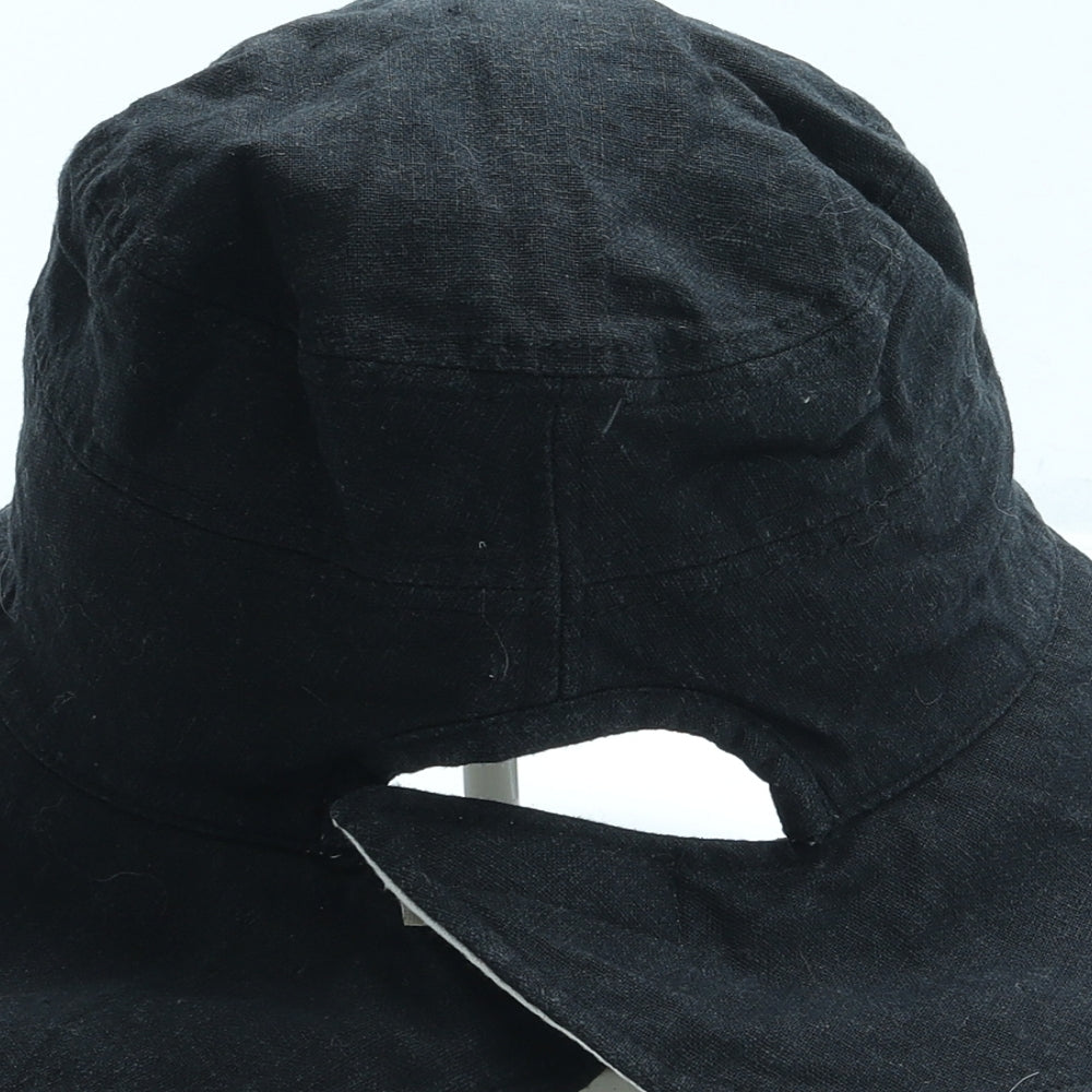 Stamion Accessories Womens Black Linen Sun Hat One Size