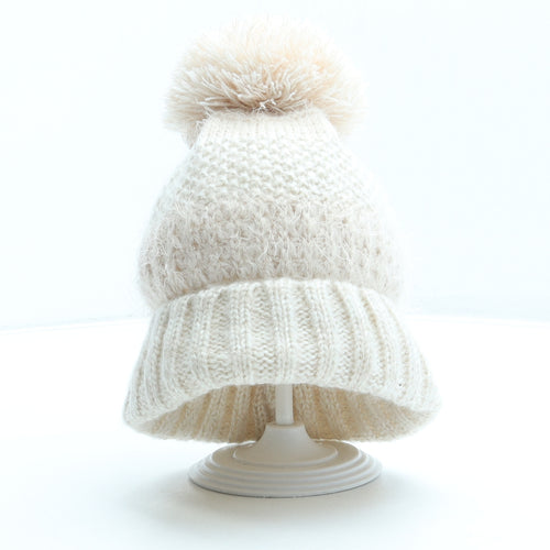 George Girls Pink Acrylic Bobble Hat One Size