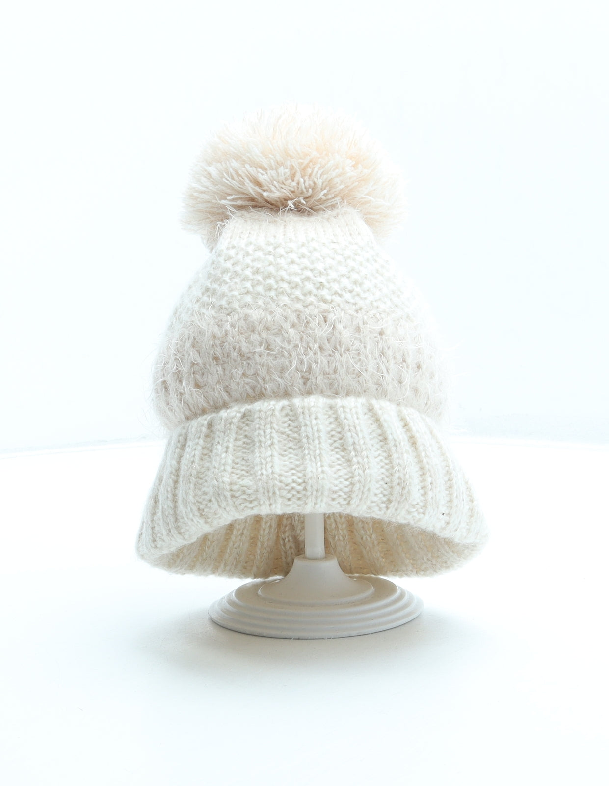 George Girls Pink Acrylic Bobble Hat One Size