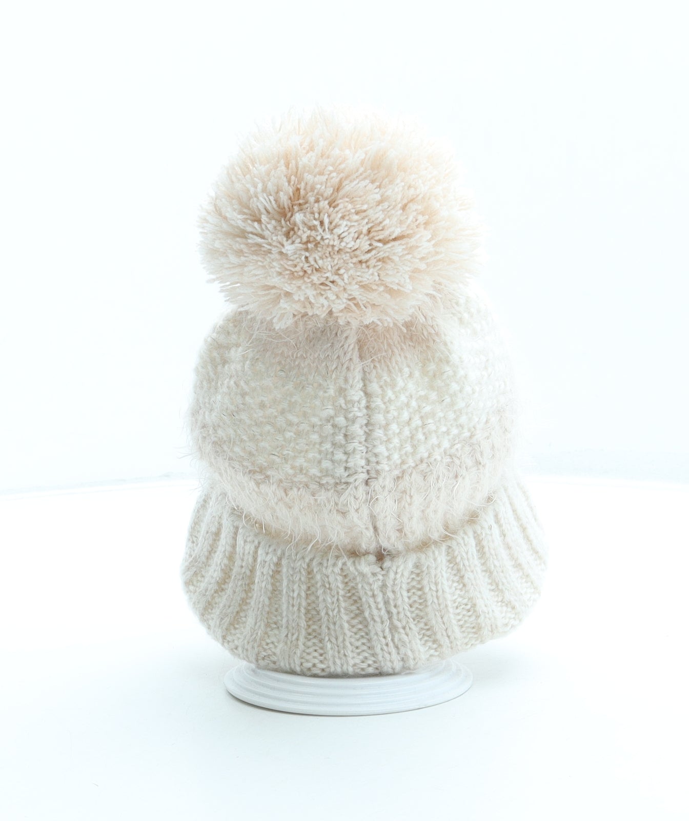 George Girls Pink Acrylic Bobble Hat One Size