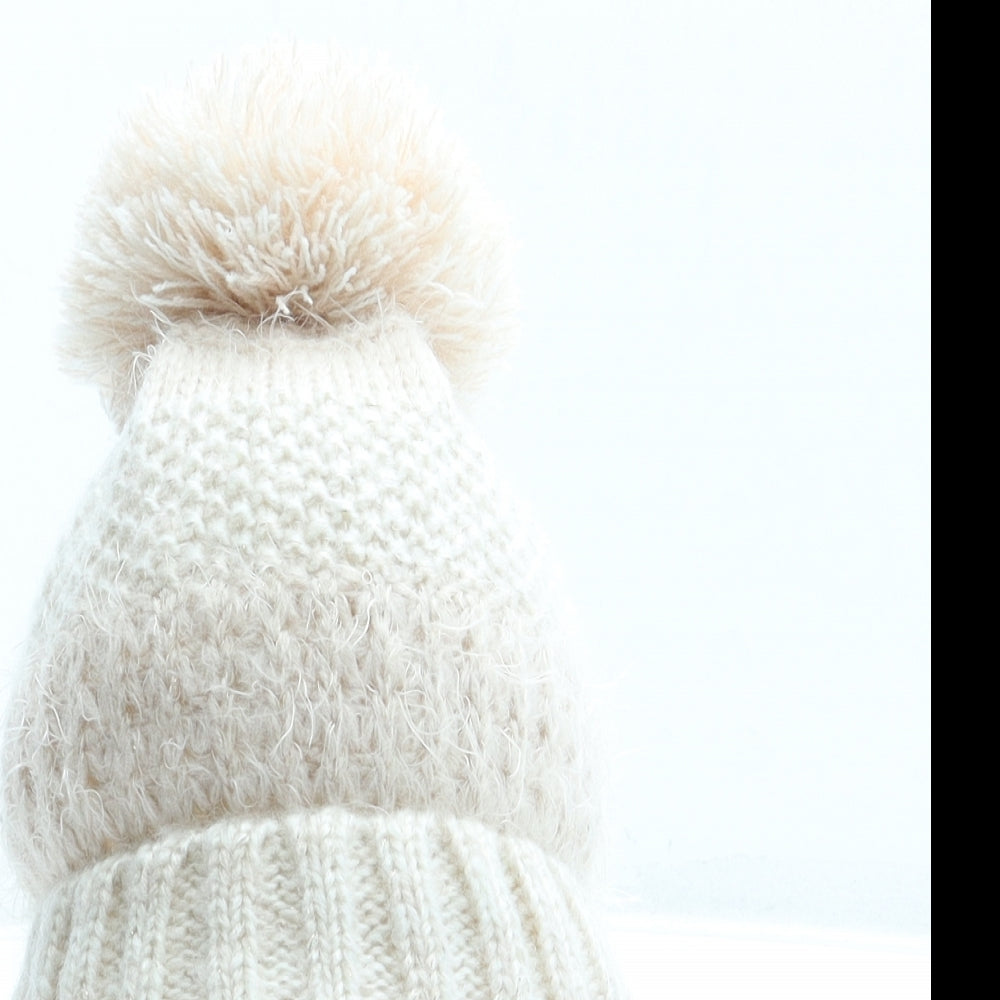 George Girls Pink Acrylic Bobble Hat One Size