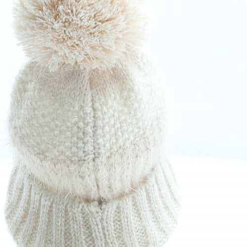 George Girls Pink Acrylic Bobble Hat One Size