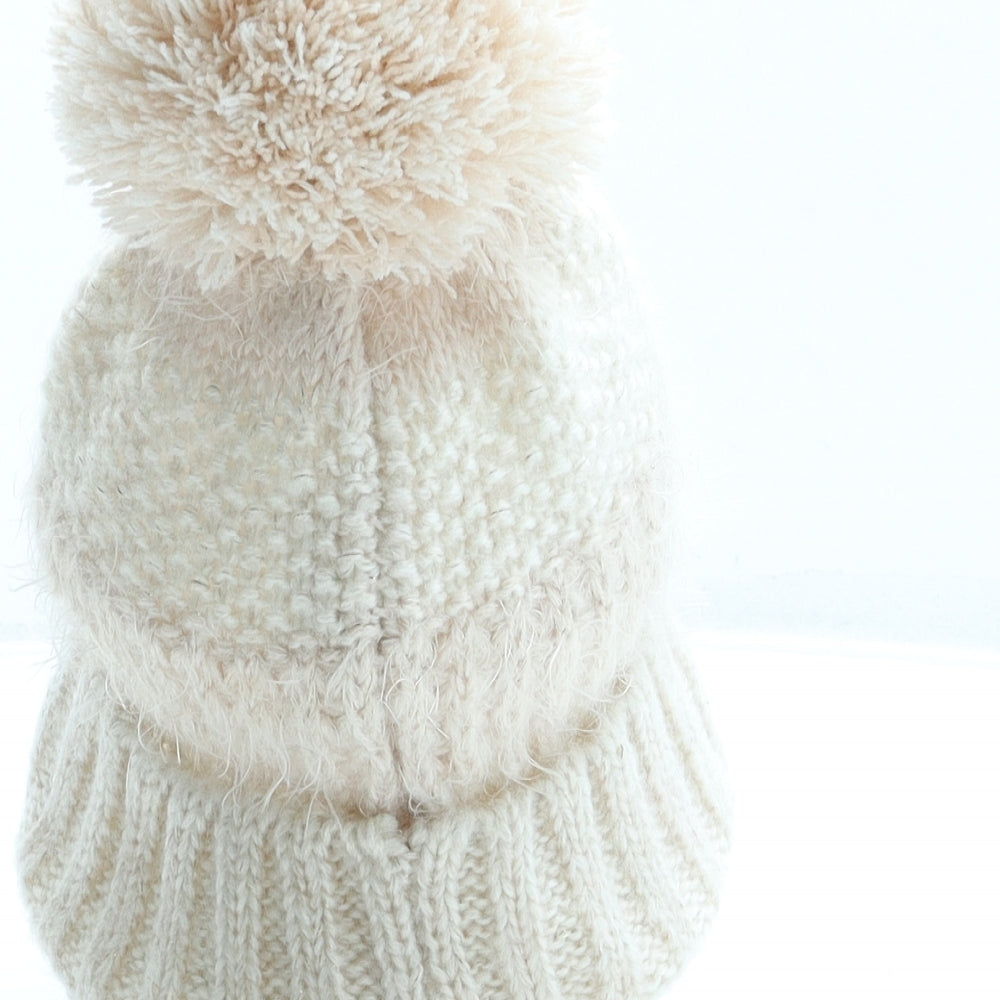 George Girls Pink Acrylic Bobble Hat One Size