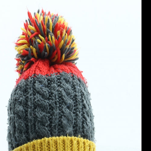 Mothercare Mens Multicoloured Striped Acrylic Beanie One Size - Pom Pom